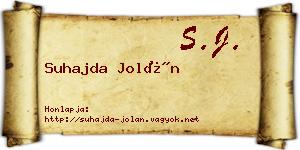 Suhajda Jolán névjegykártya